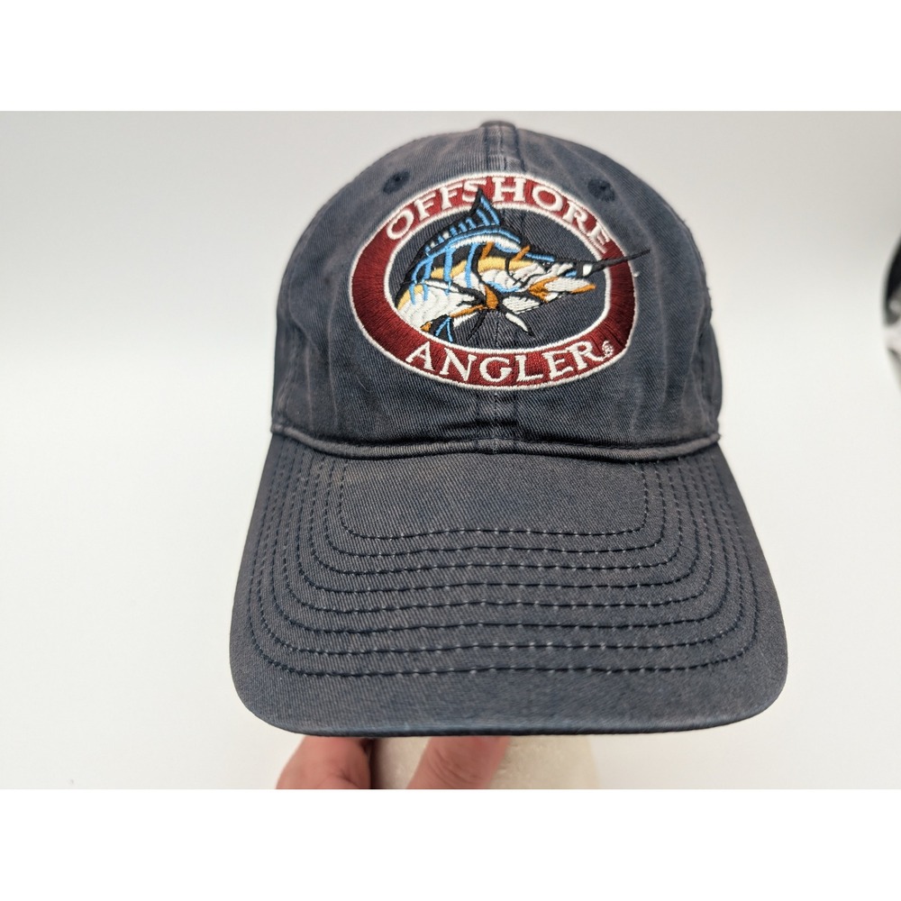 World Wide Sportsman Offshore Angler Hat Navy Blue Saltwater Tackle Specialists